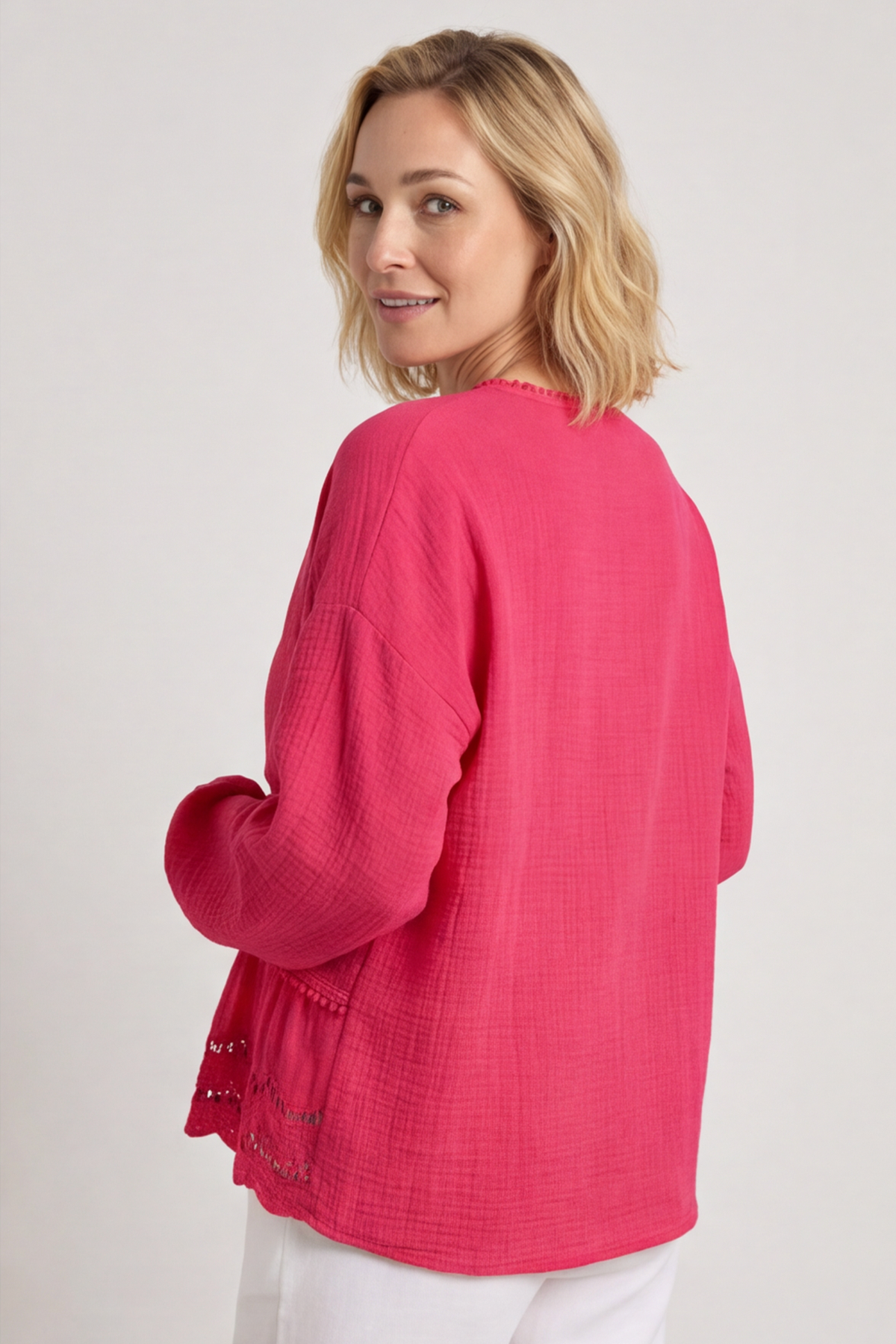 Kalkan Crinkle Cotton Jacket Fuchsia