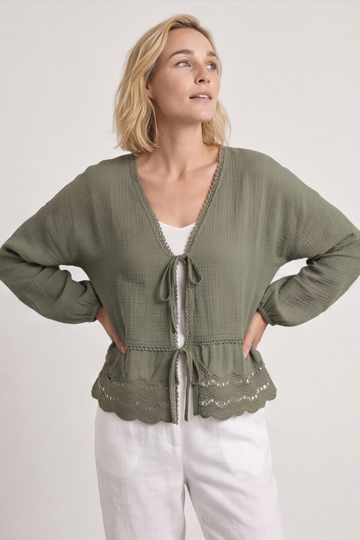 Kalkan Crinkle Cotton Jacket Khaki