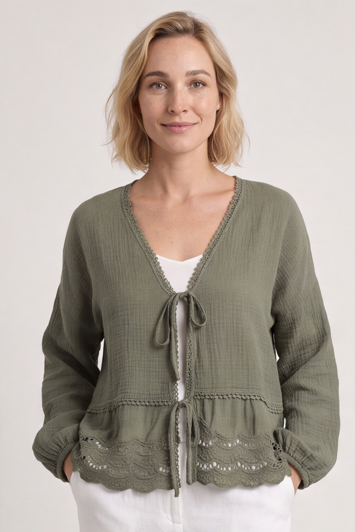 Kalkan Crinkle Cotton Jacket Khaki