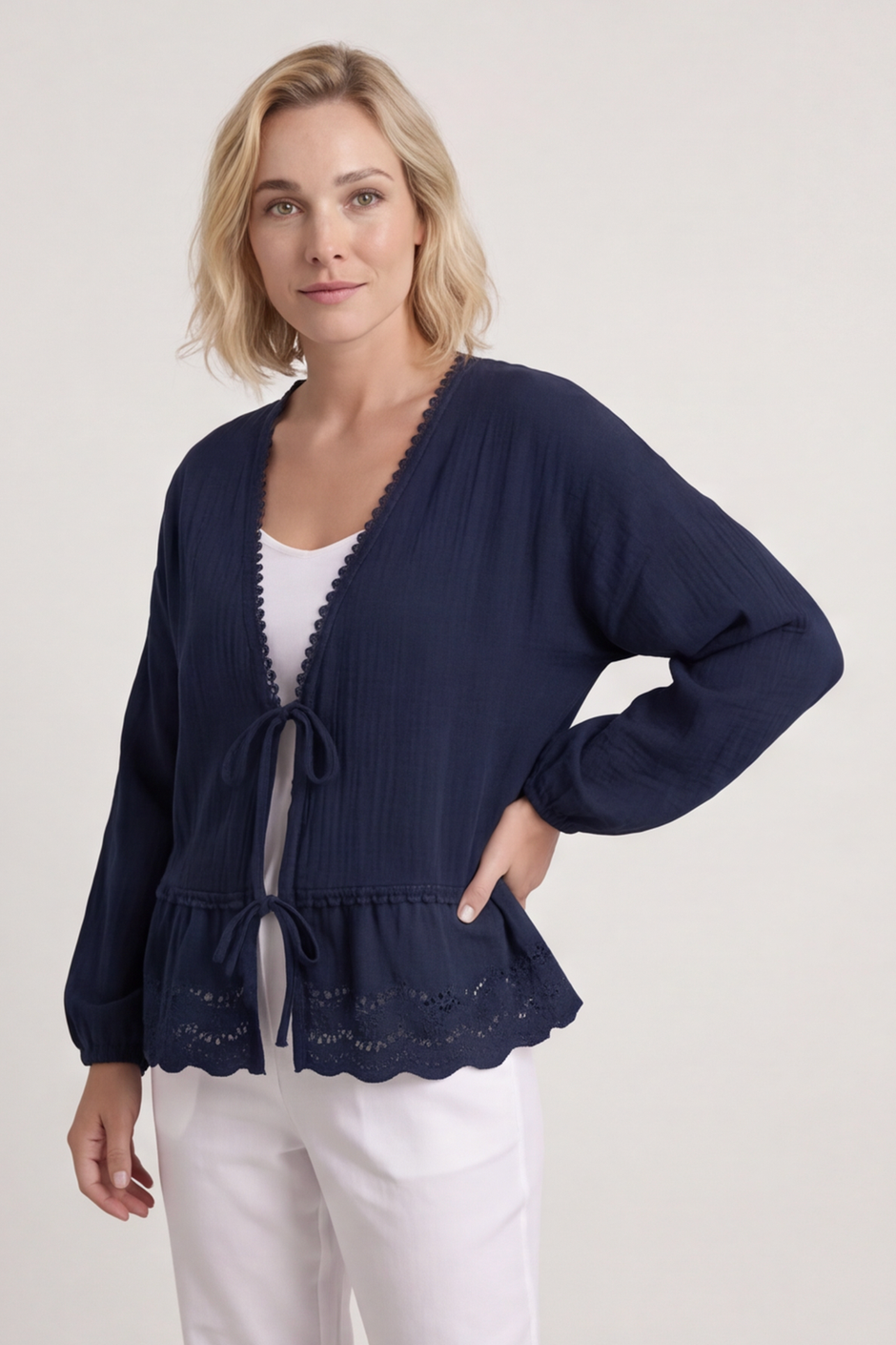 Kalkan Crinkle Cotton Jacket Navy