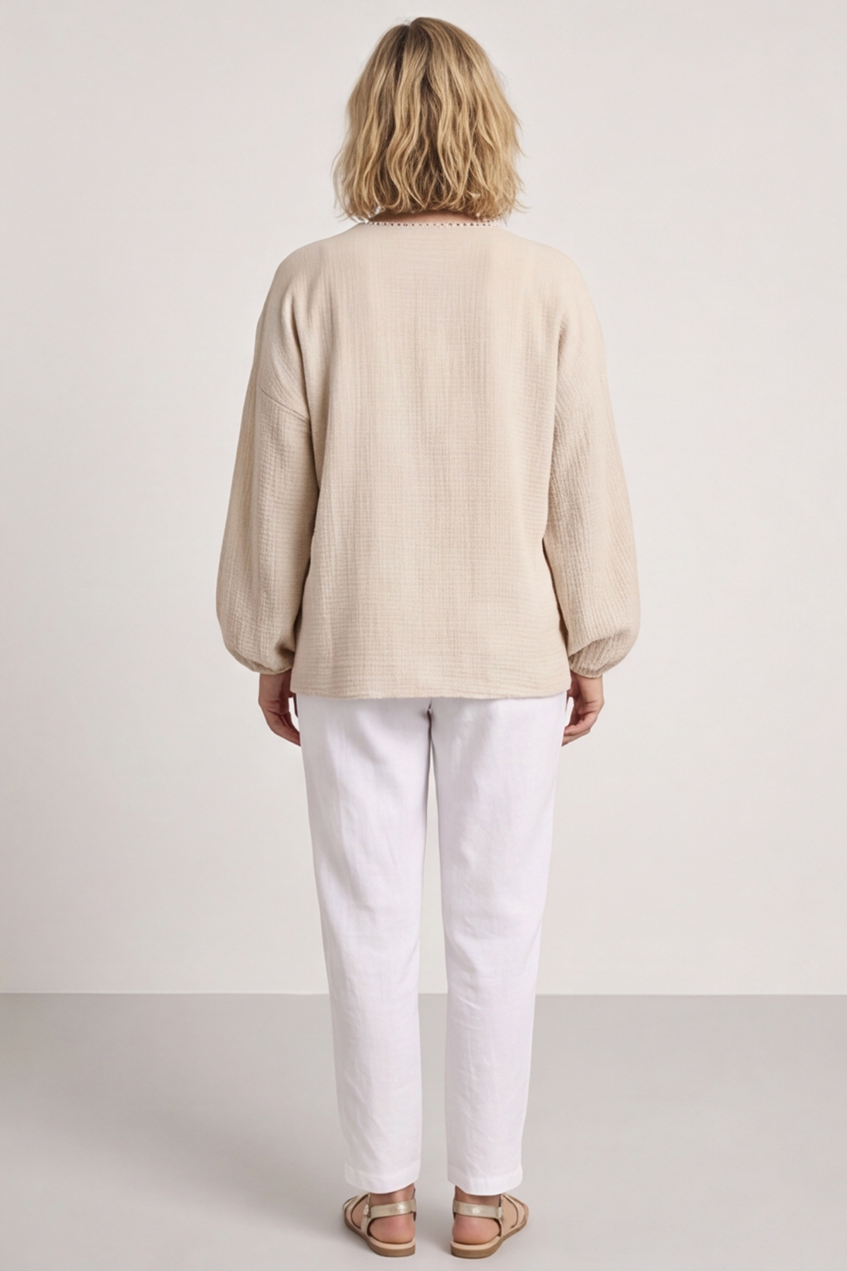 Kalkan Crinkle Cotton Jacket Stone