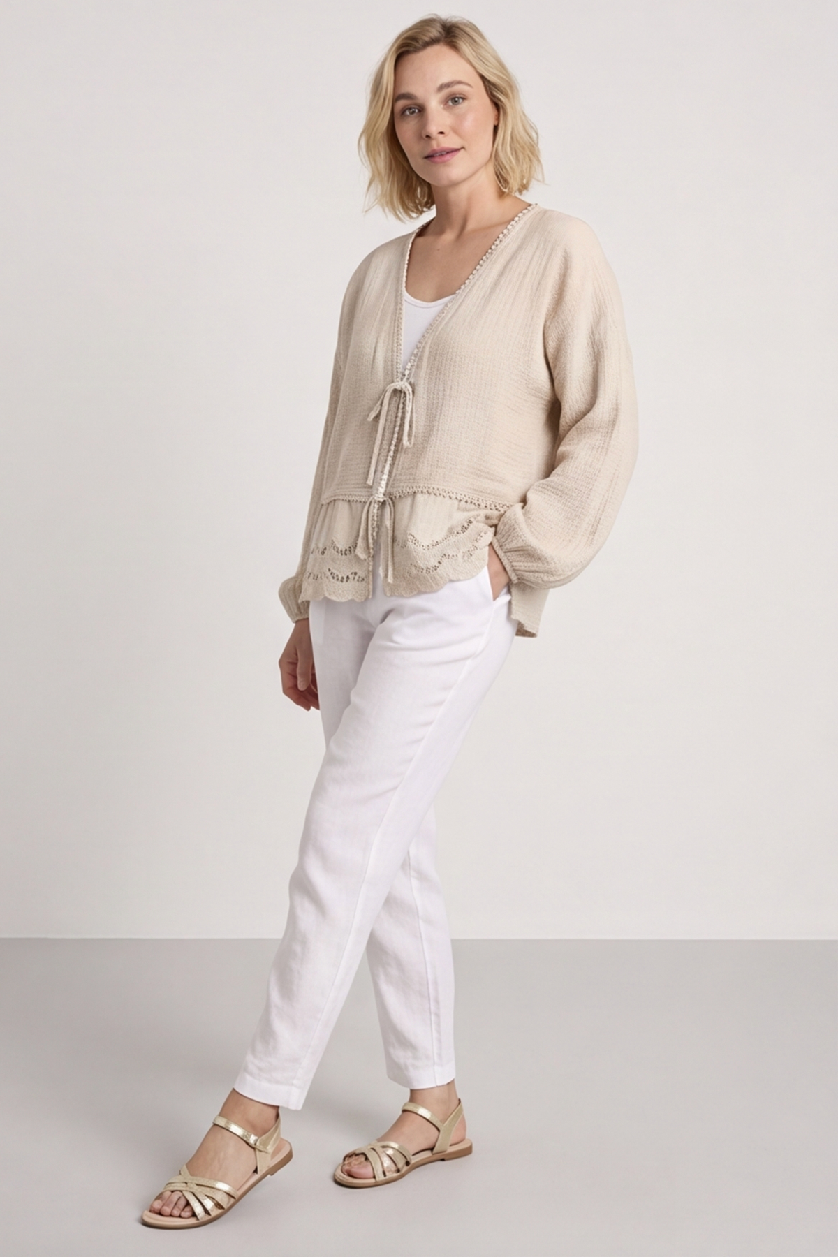 Kalkan Crinkle Cotton Jacket Stone