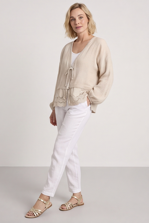 Kalkan Crinkle Cotton Jacket Stone - Image 2