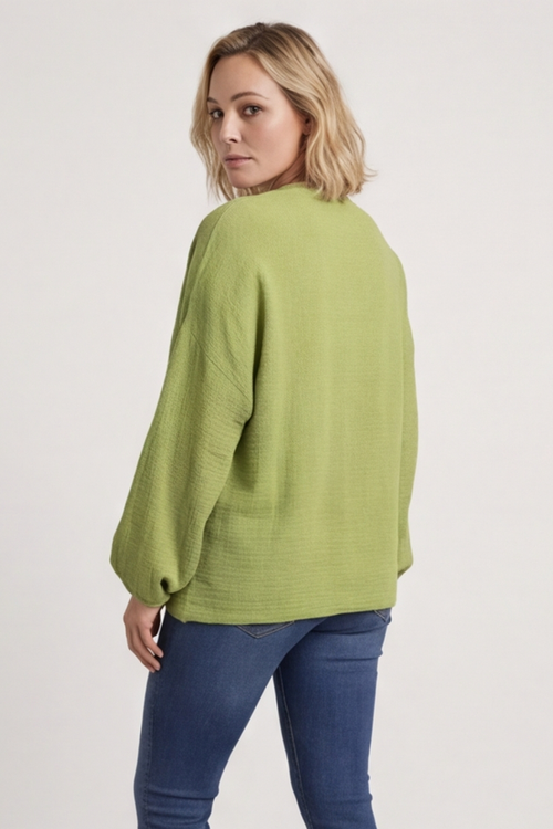Kalkan Crinkle Cotton Jacket Olive - Image 2