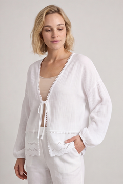 Kalkan Crinkle Cotton Jacket White