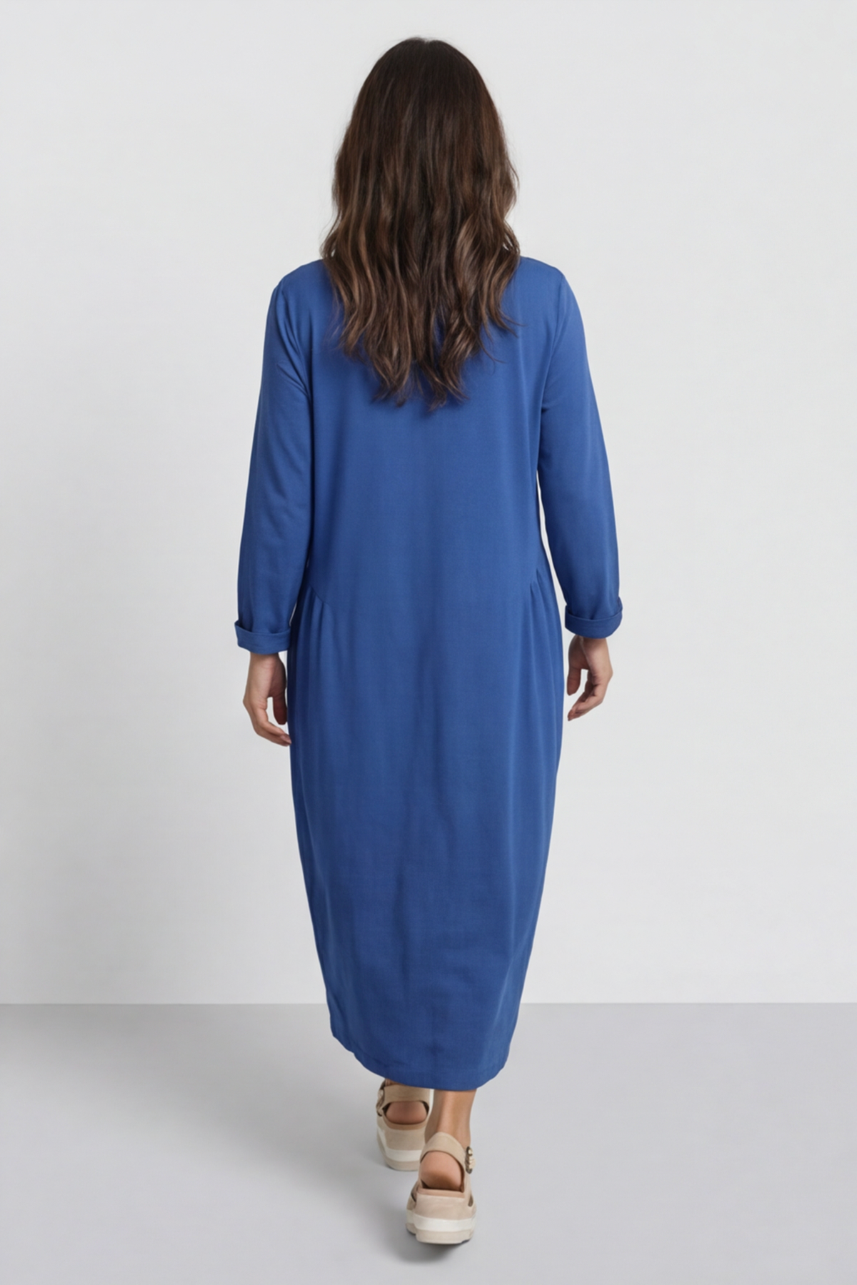 Kayleigh Long Sleeve Cotton Dress Cobalt