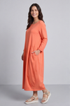 Kayleigh Long Sleeve Cotton Dress Orange