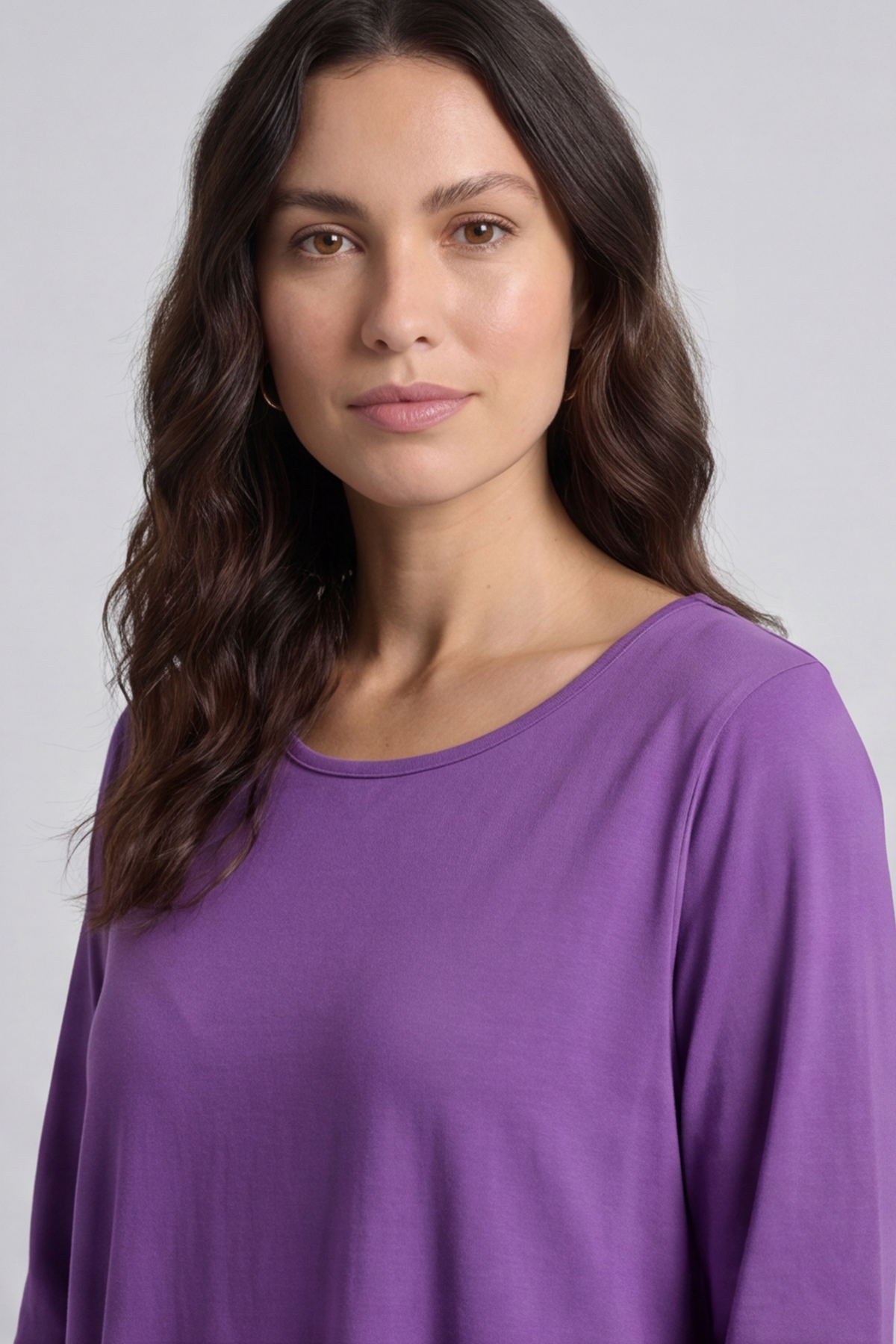 Kayleigh Long Sleeve Cotton Dress Purple