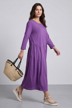 Kayleigh Long Sleeve Cotton Dress Purple