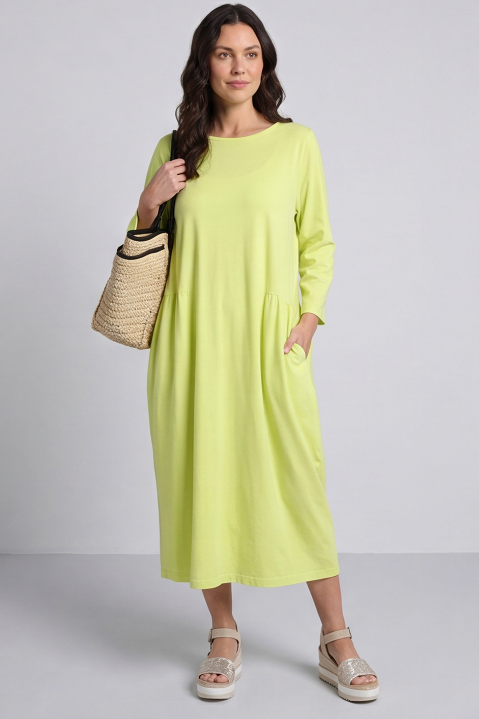 Kayleigh Long Sleeve Cotton Dress Yellow