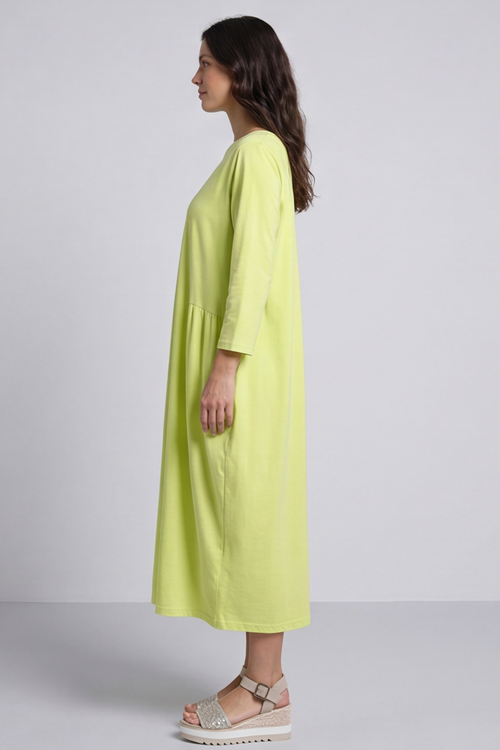 Kayleigh Long Sleeve Cotton Dress Yellow - Image 4
