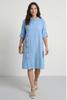 Kevina Cowl Needlecord Tunic Powder Blue