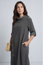 Kevina Cowl Needlecord Tunic Charcoal