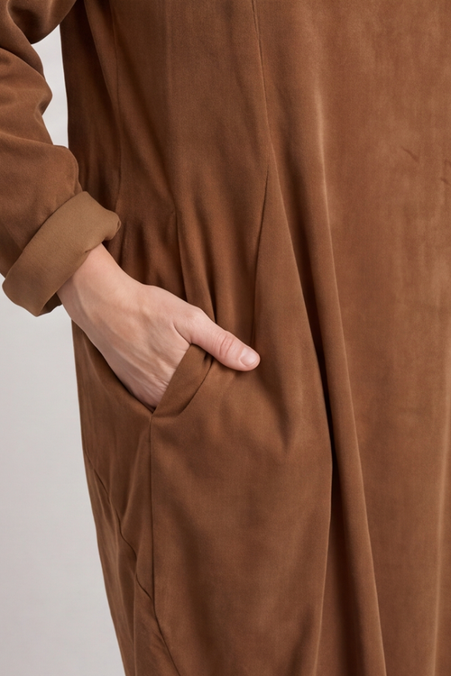 Kiana Needlecord Dress Nutmeg - Image 6