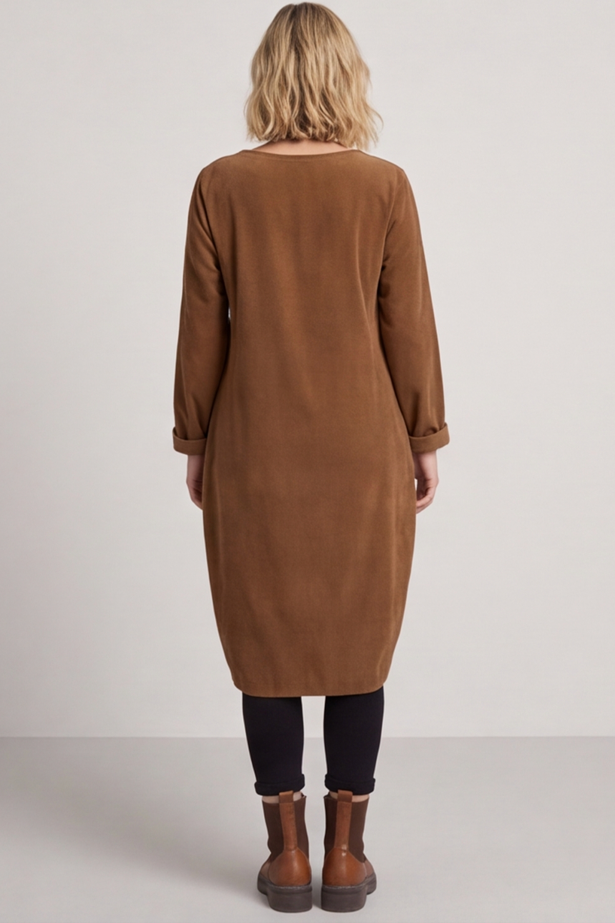 Kiana Needlecord Dress Nutmeg