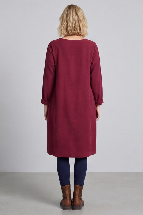 Kiana Needlecord Dress Wine - Image 5