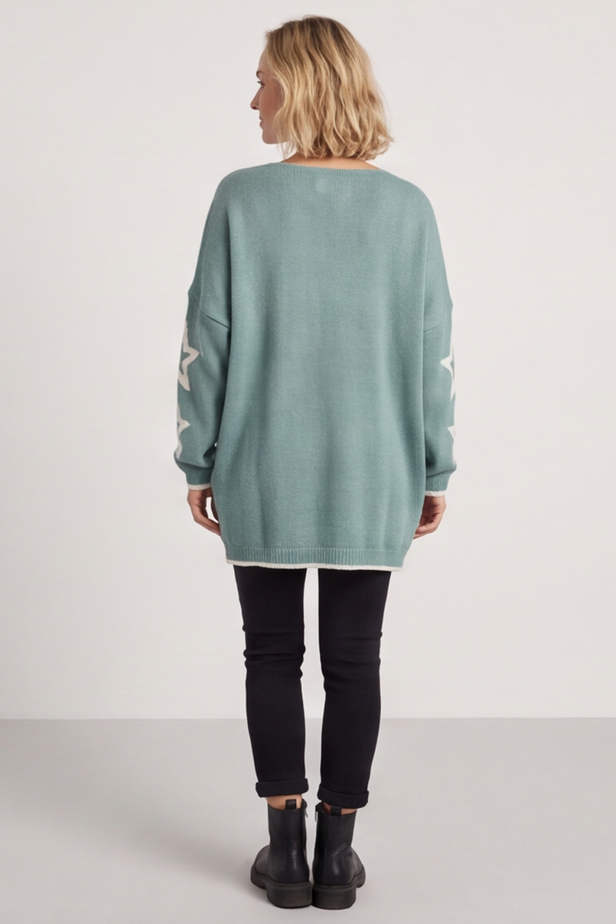 Kimbra Star Knitted Jumper Sage Green