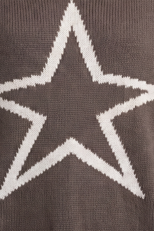 Kimbra Star Knitted Jumper Dark Mocha - Image 4