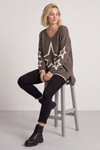 Kimbra Star Knitted Jumper Dark Mocha