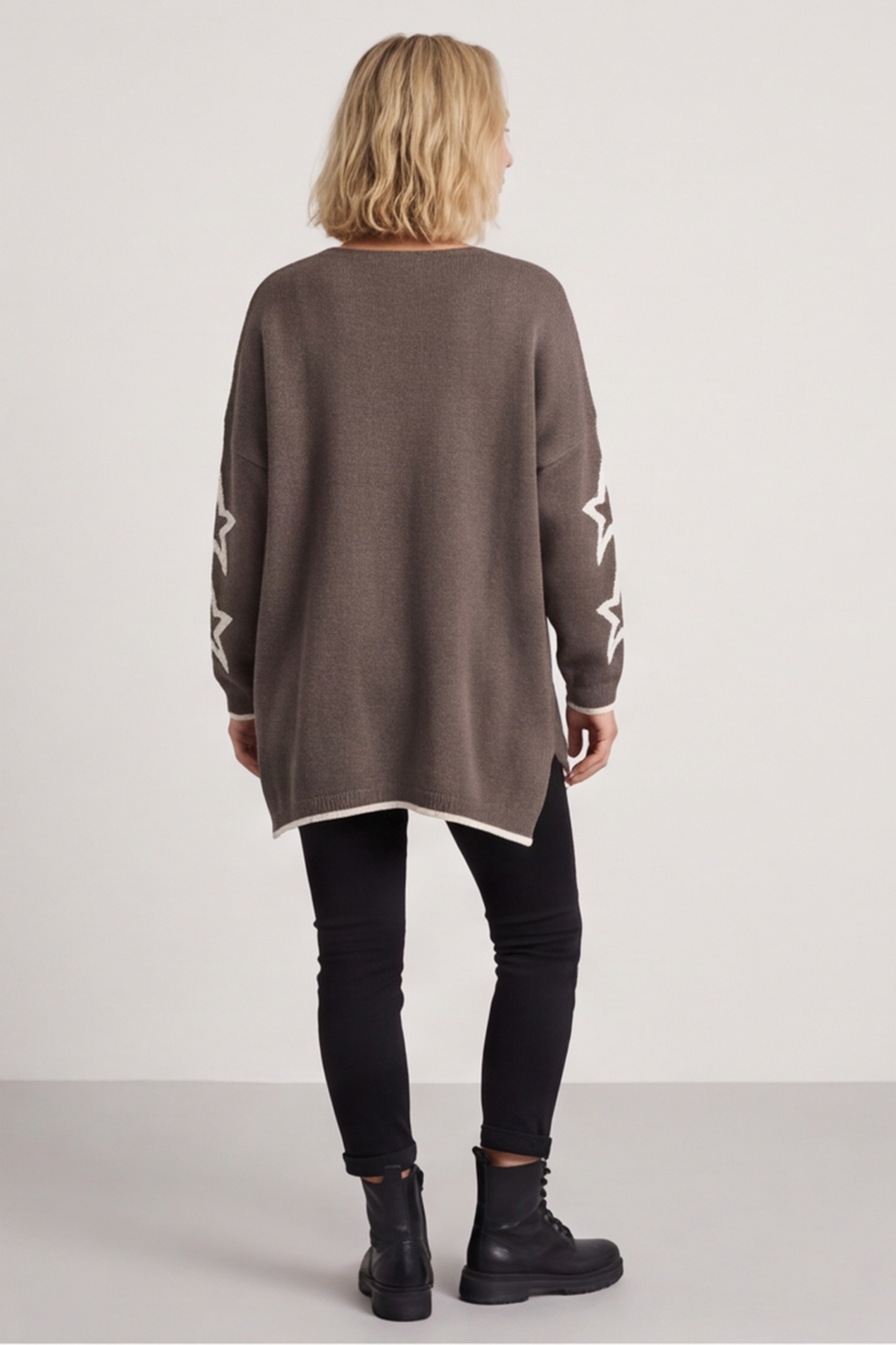 Kimbra Star Knitted Jumper Dark Mocha