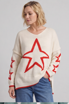 Kimbra Star Knitted Jumper Stone