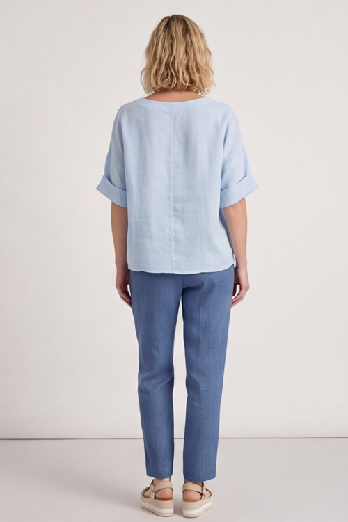 Kyrie Linen Blue Top - Image 3