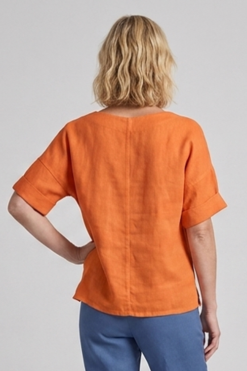 Kyrie Linen Orange Top - Image 4
