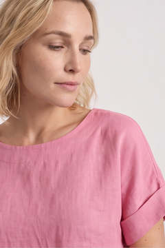 Kyrie Linen Pink Top