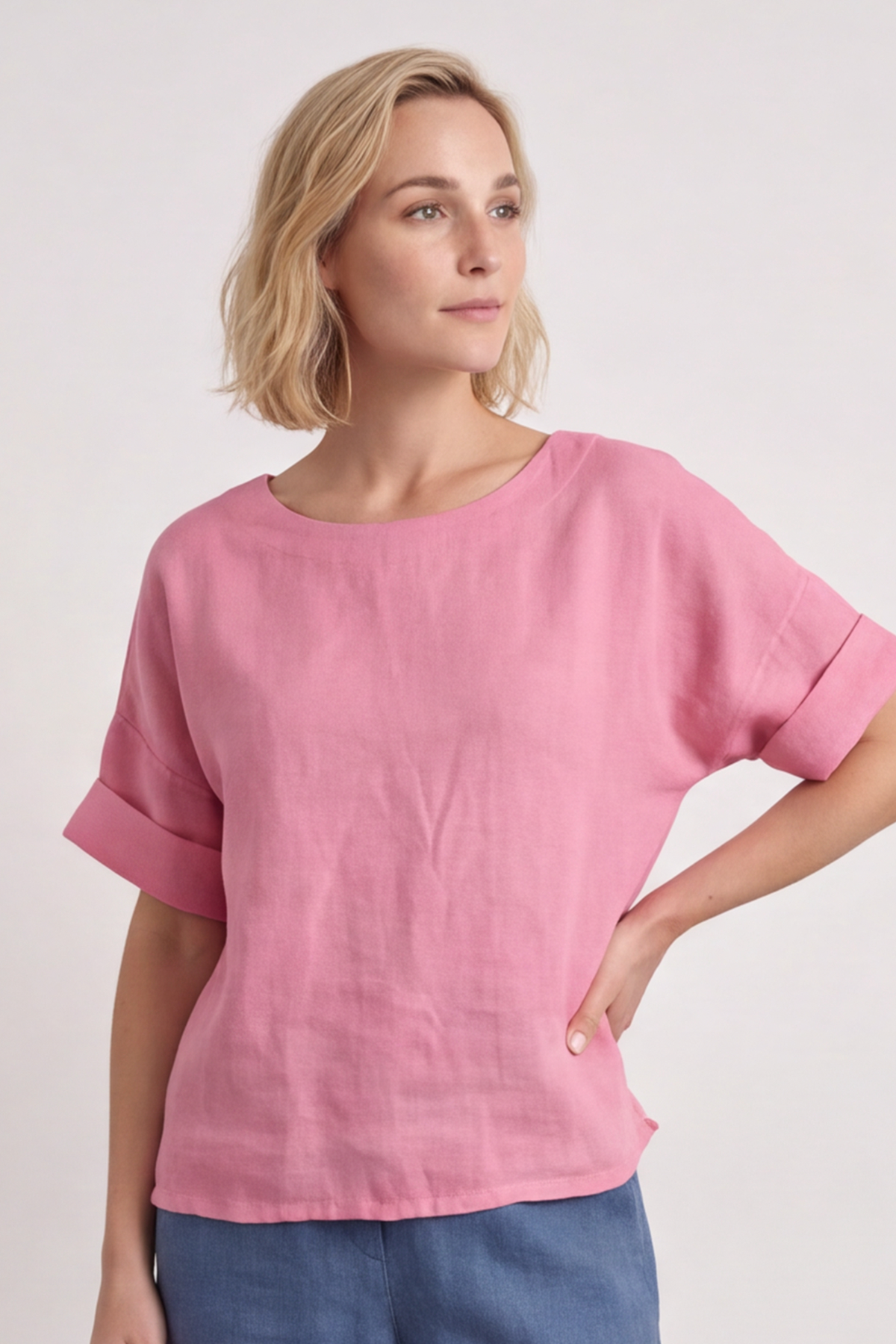 Kyrie Linen Pink Top