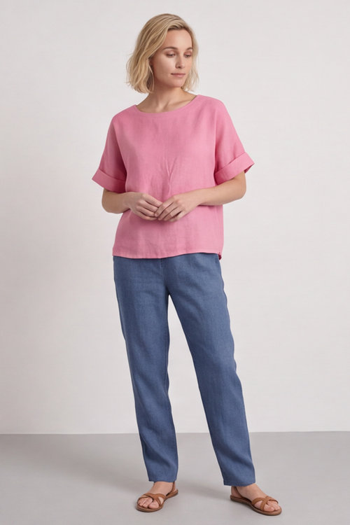 Kyrie Linen Pink Top - Image 2