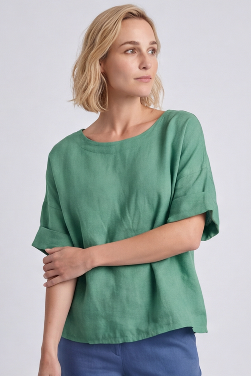 Kyrie Linen Sage Top - Image 4