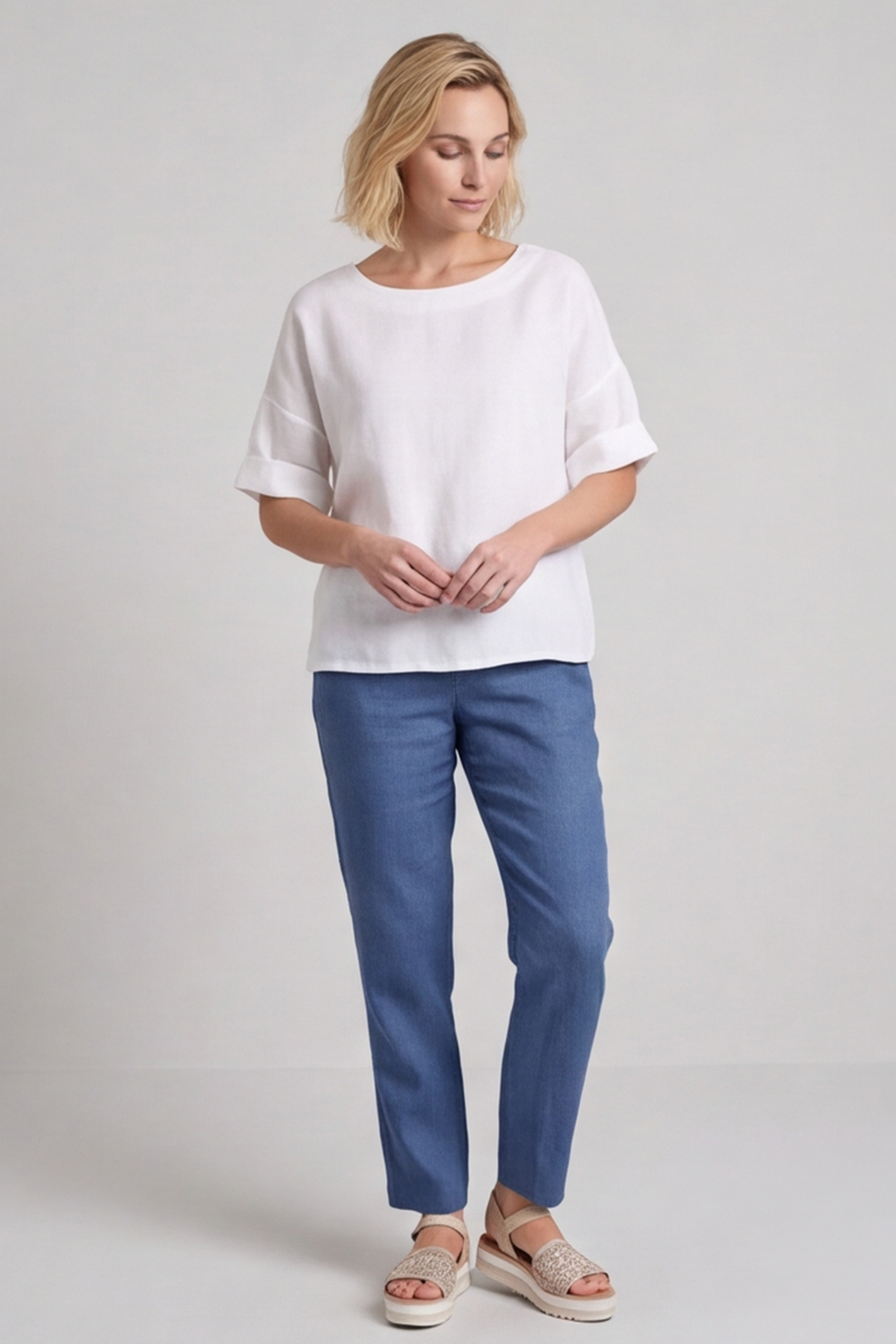 Kyrie Linen White Top