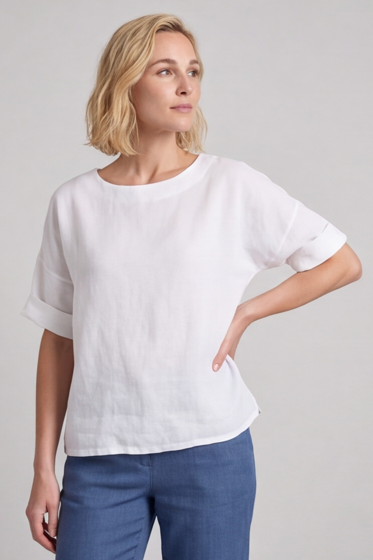 Kyrie Linen White Top