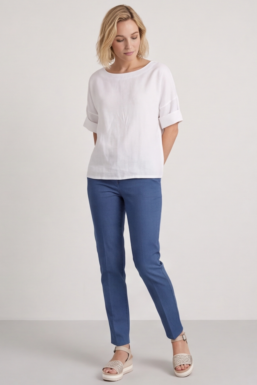 Kyrie Linen White Top