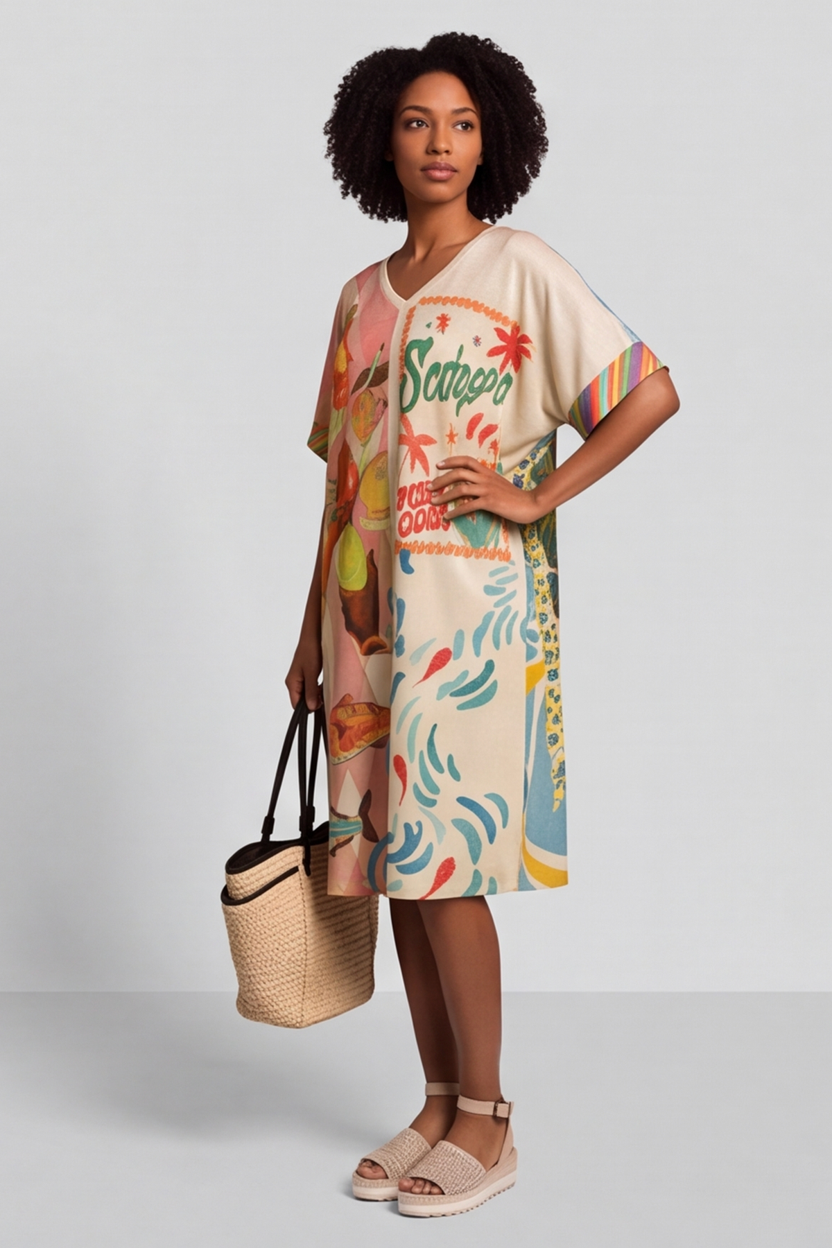 Phaedra V Neck Shimmer Dress