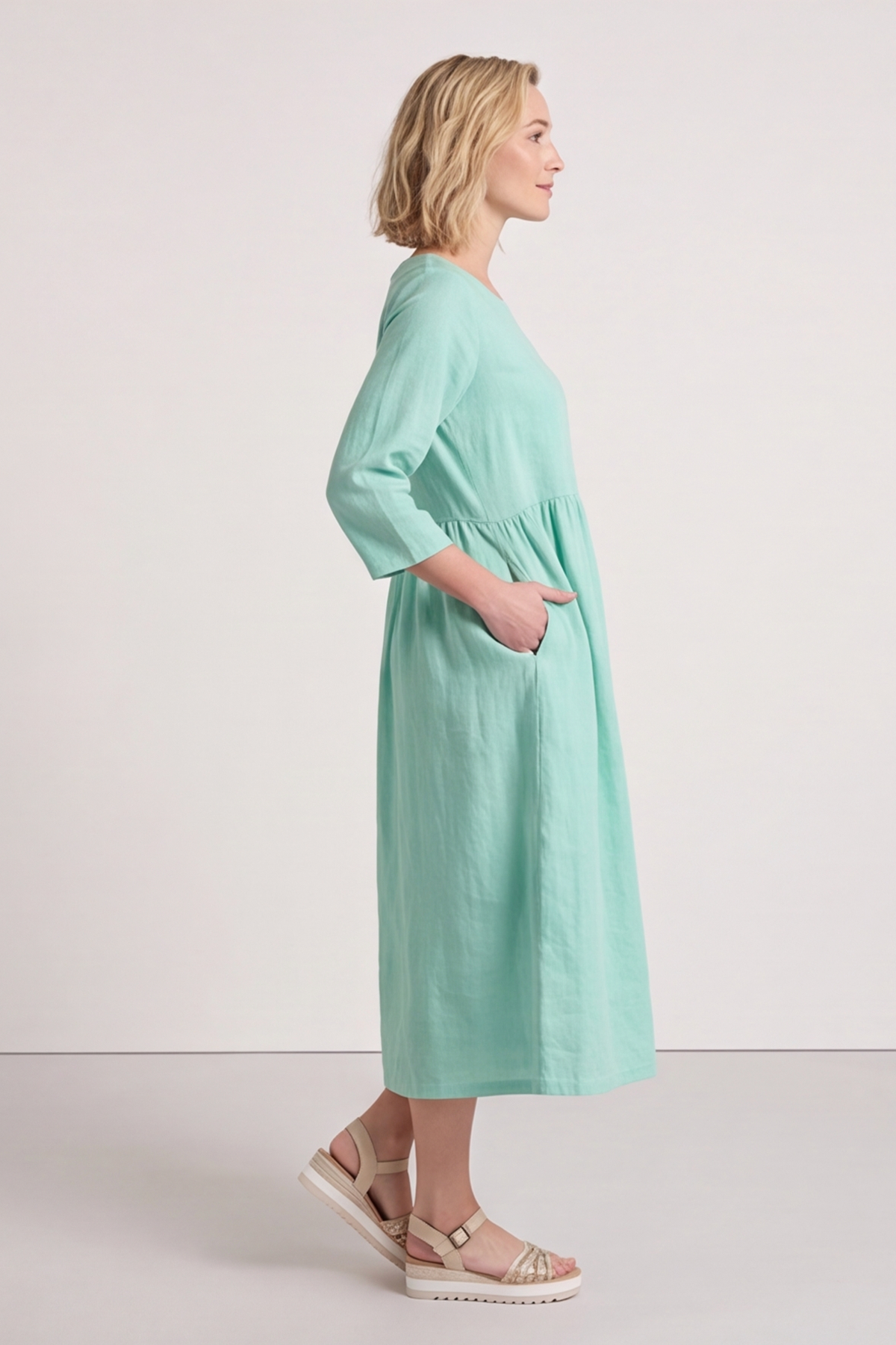 Linette Linen Dress Green