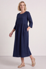Linette Linen Dress Navy