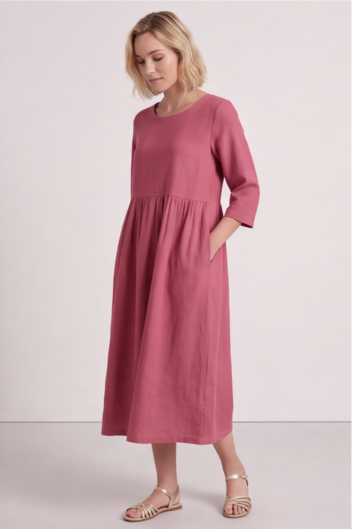Linette Linen Dress Pink - Image 2