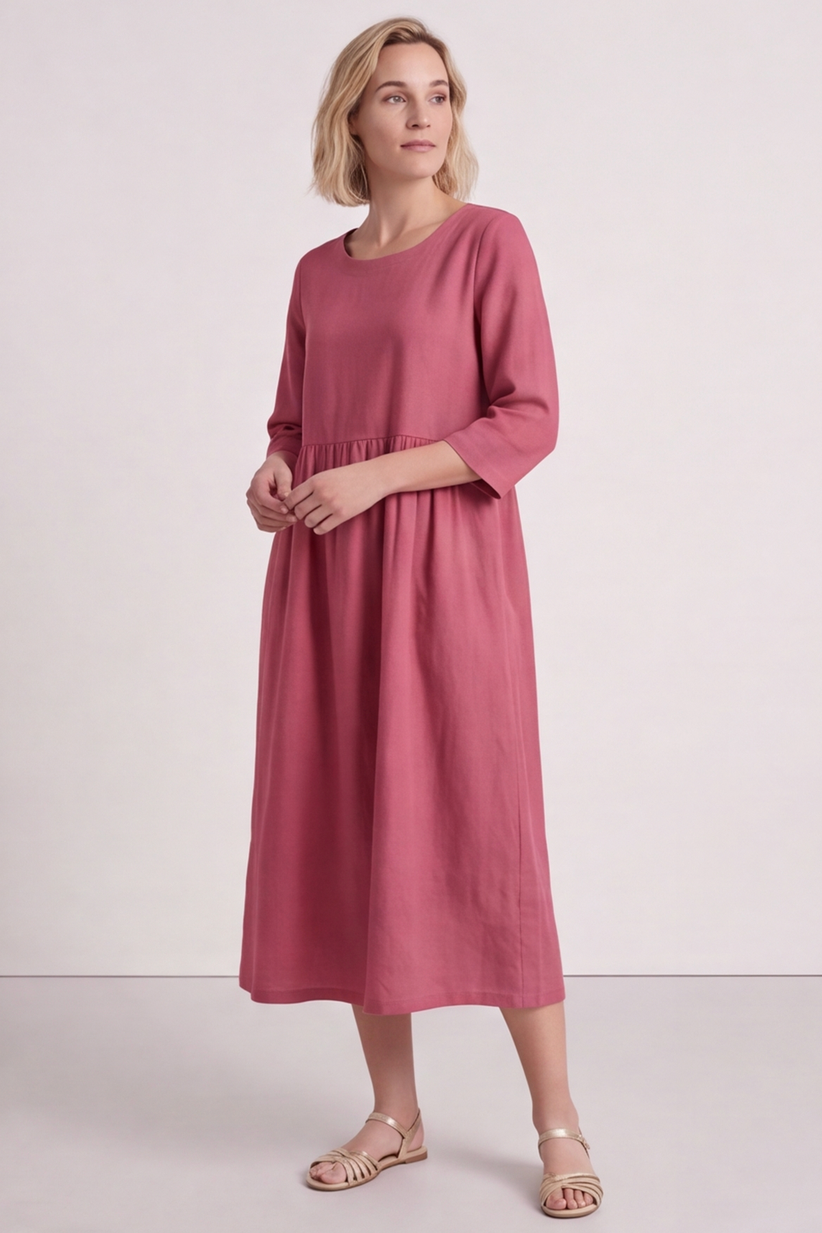 Linette Linen Dress Pink