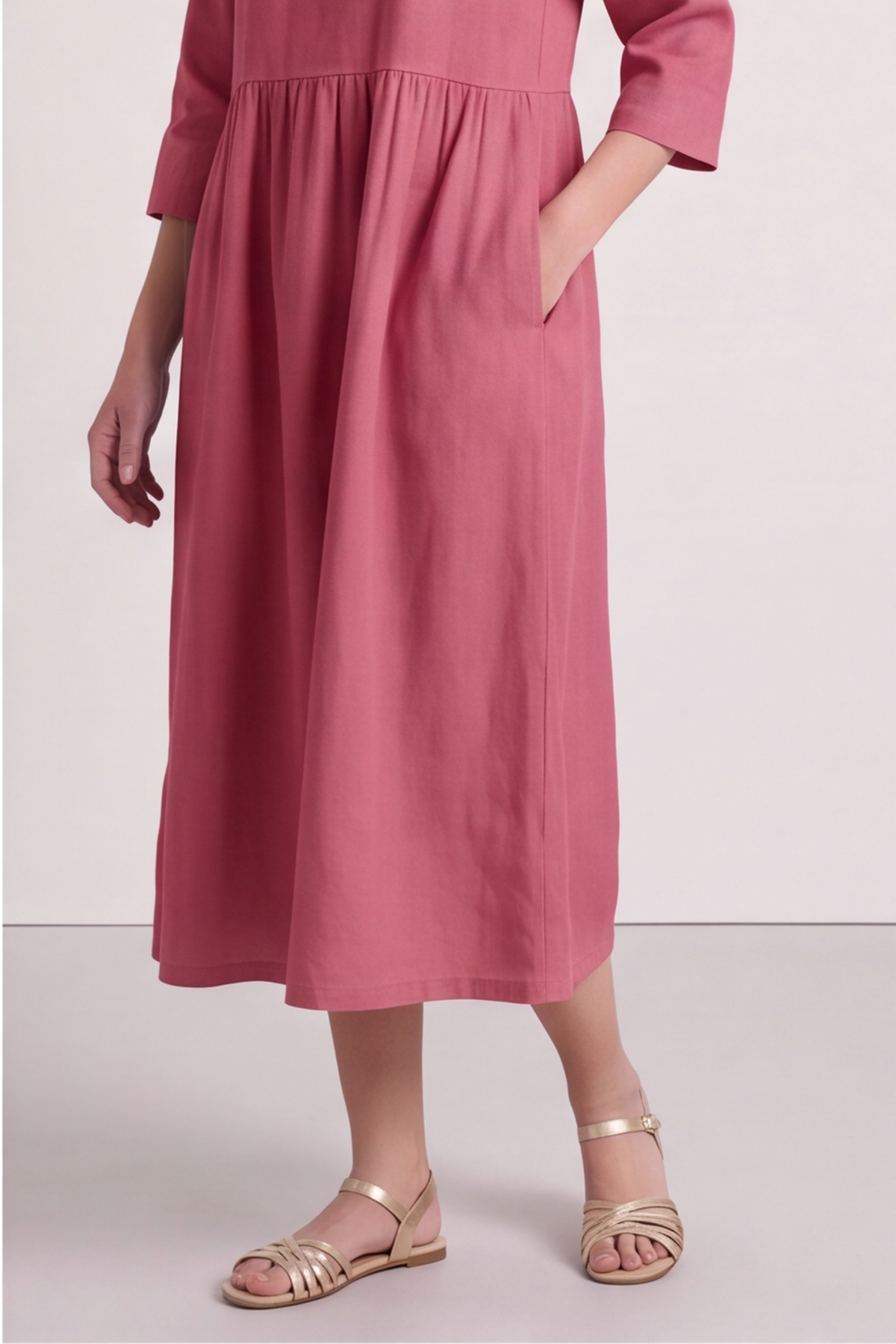 Linette Linen Dress Pink