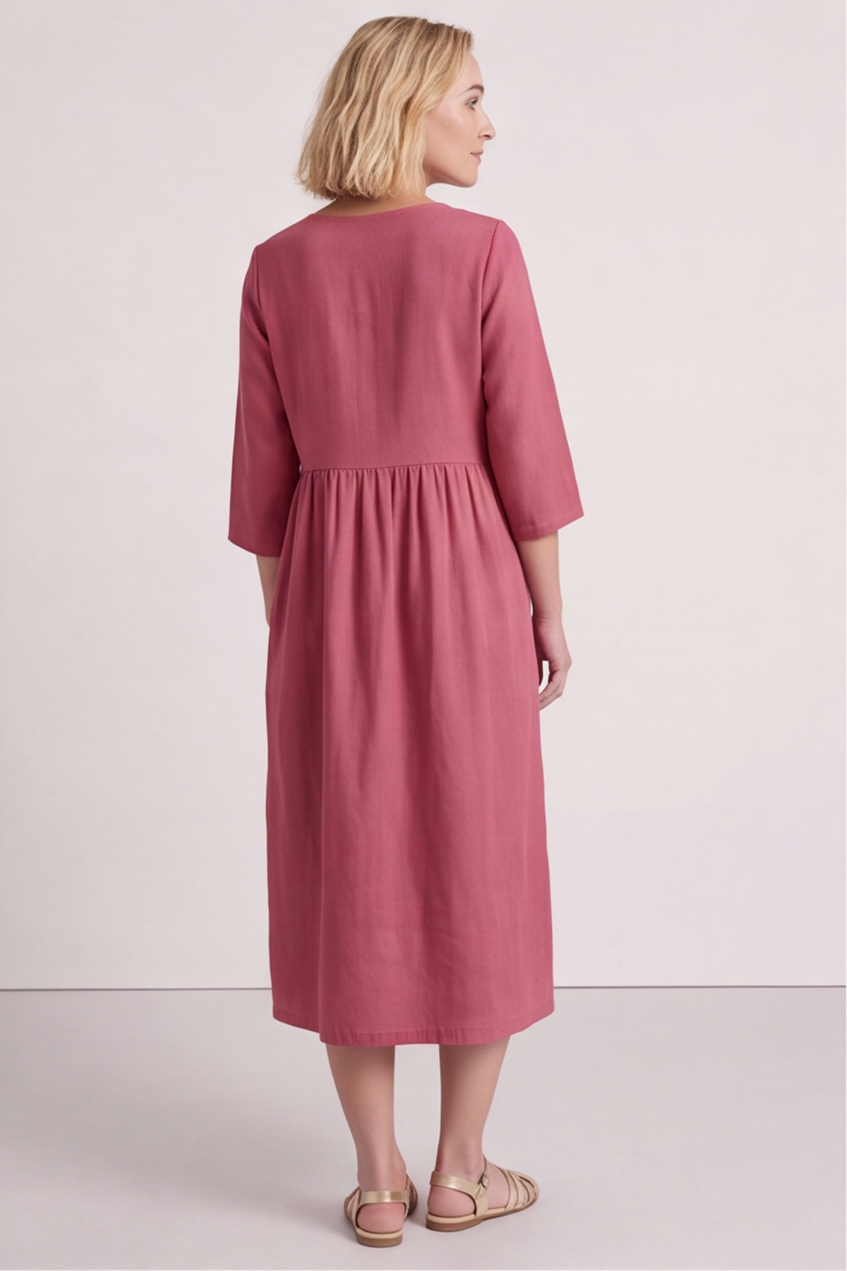 Linette Linen Dress Pink