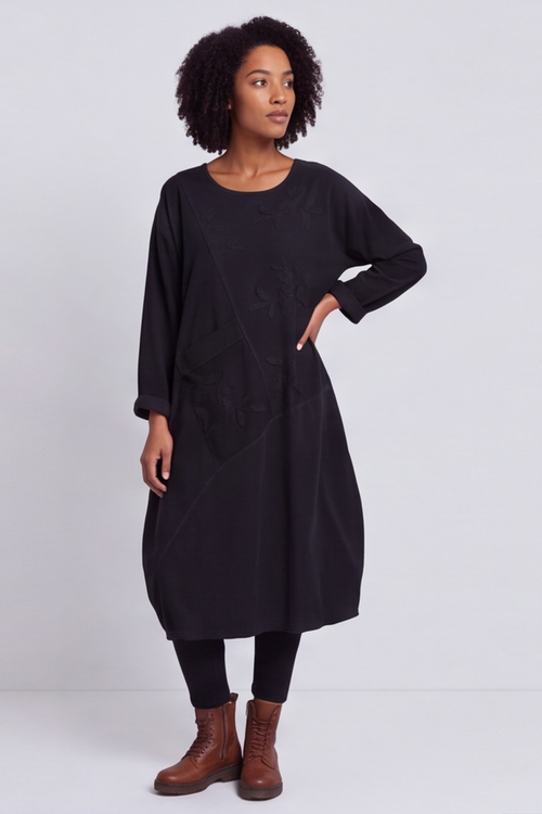 Laurie Needlecord Dress Black - Image 4