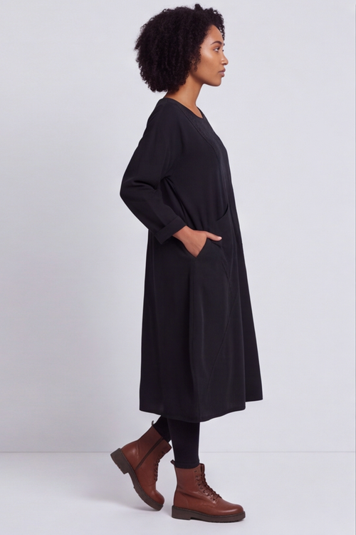 Laurie Needlecord Dress Black - Image 3