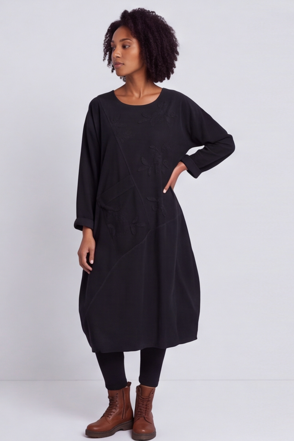 Laurie Needlecord Dress Black