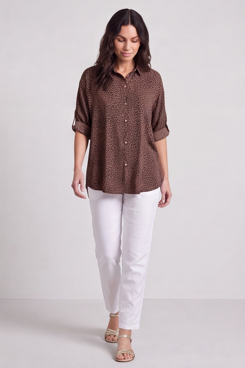 Thea Cocoa Print Shirt - Image 2