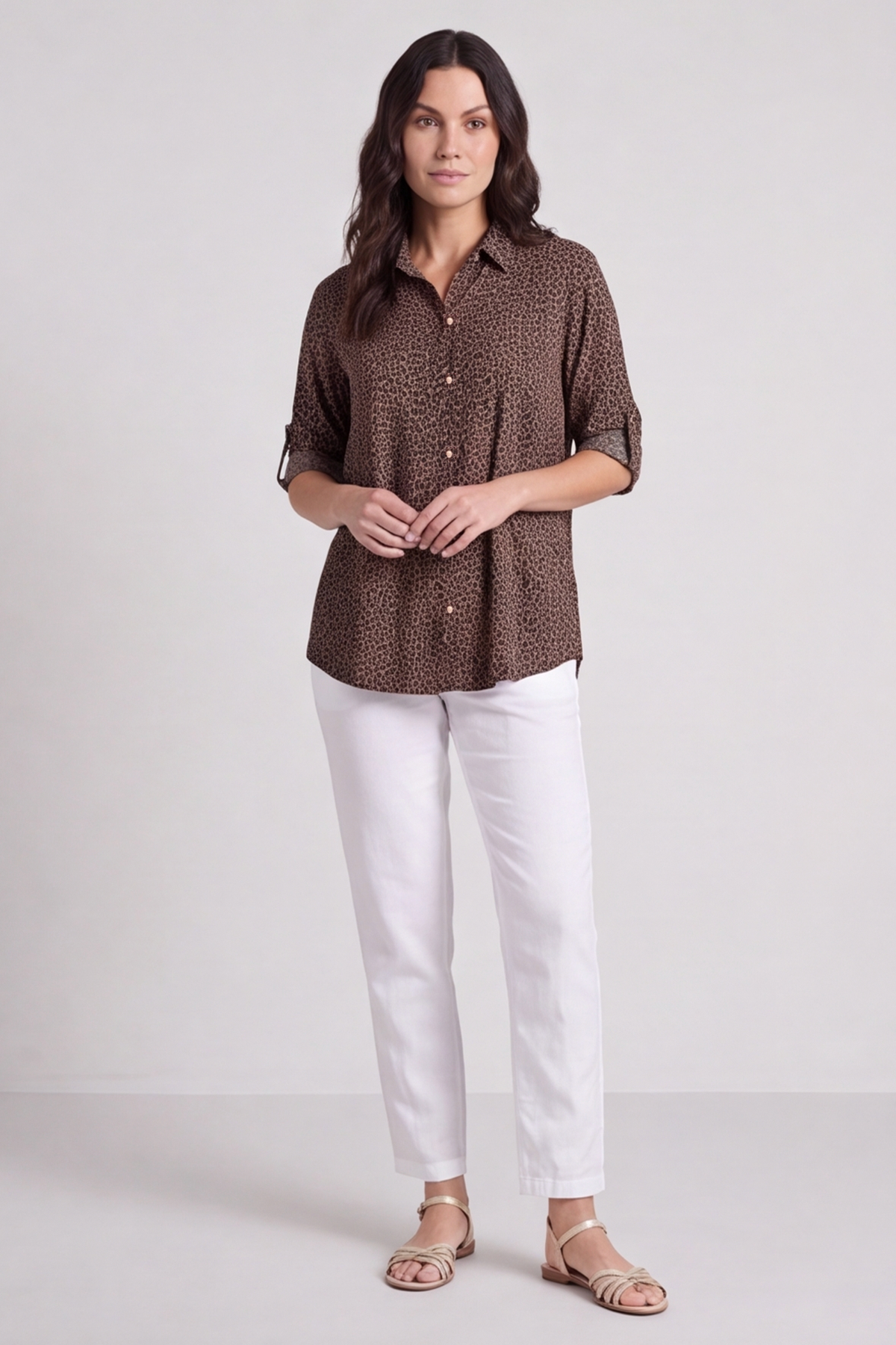 Thea Cocoa Print Shirt