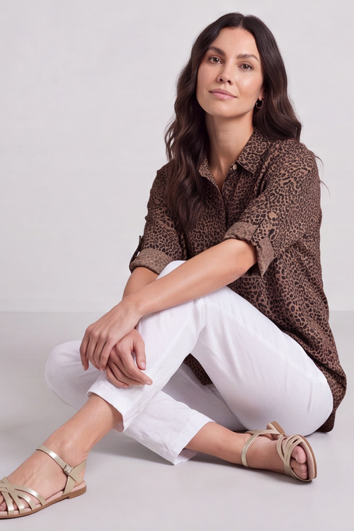 Thea Cocoa Print Shirt - Image 6
