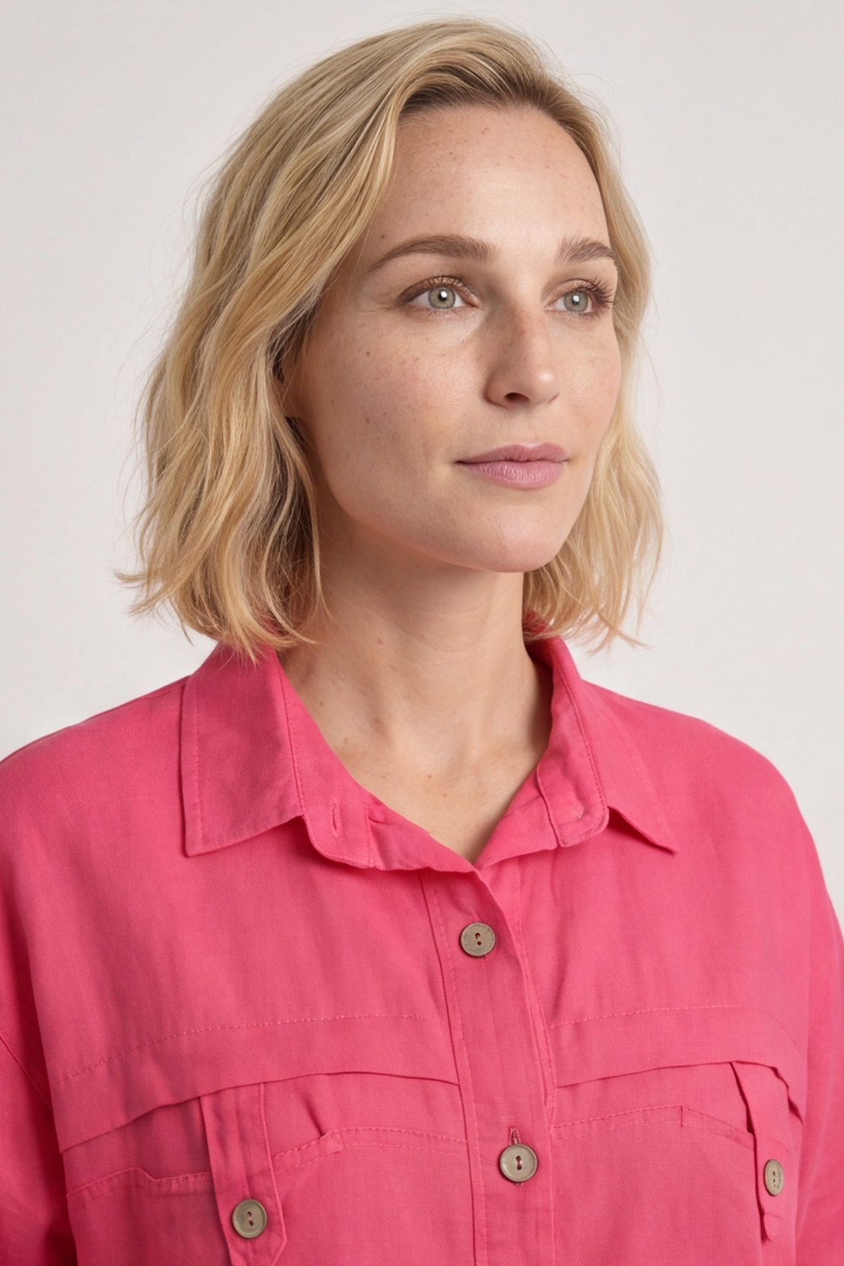 Lily Linen Shirt Hot Pink