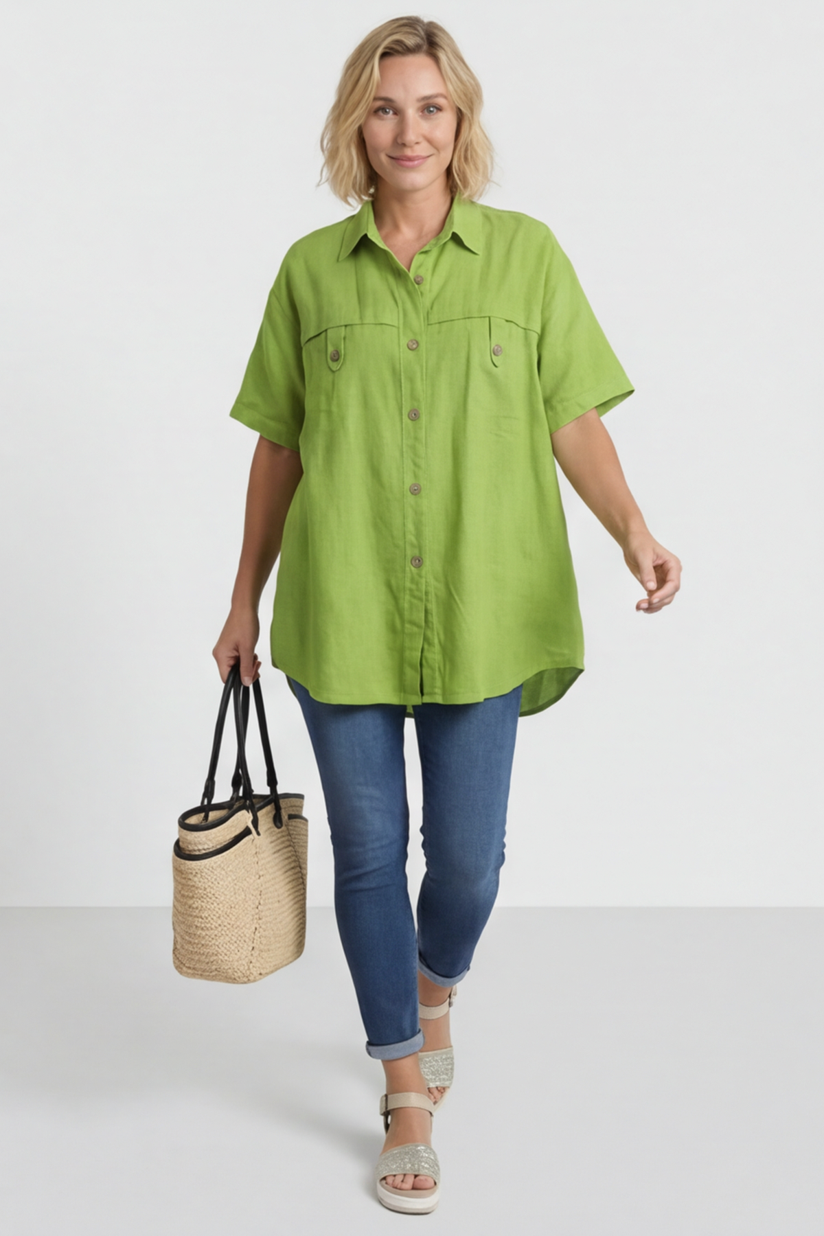 Lily Linen Shirt Olive