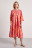 Eleni Botanical Print Linen Dress Light Orange